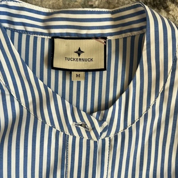Tuckernuck Women's Striped Royal Shirt Dress Size Medium - Picture 5 of 13